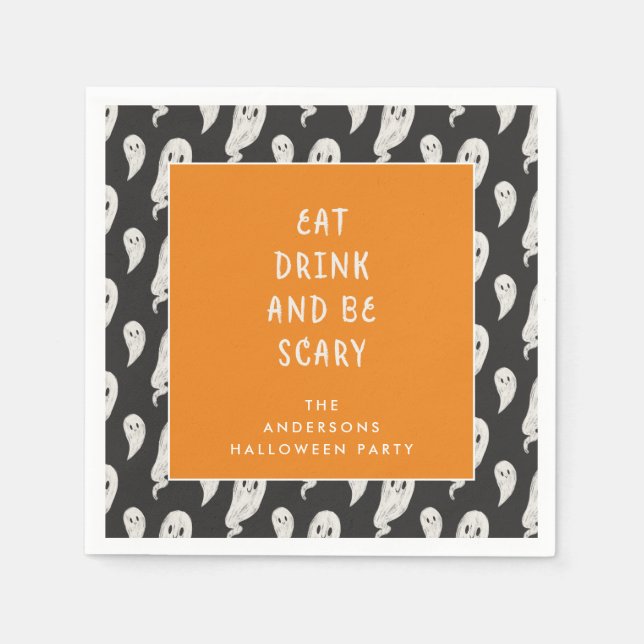 Ghomesiska halloween fest halloween napkins pappersservett (Framsidan)