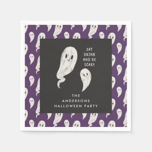 Ghomesiska halloween fest halloween napkins pappersservett (Framsidan)