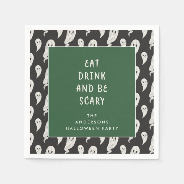 Ghomesiska halloween fest halloween napkins pappersservett (Framsidan)