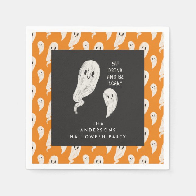 Ghomesiska halloween fest halloween napkins pappersservett (Framsidan)