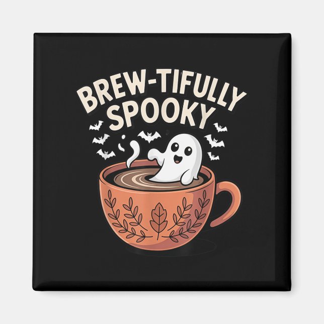 Ghomesiskt kaffe Halloween, oupphörligt hemsökt Magnet (Framsidan)