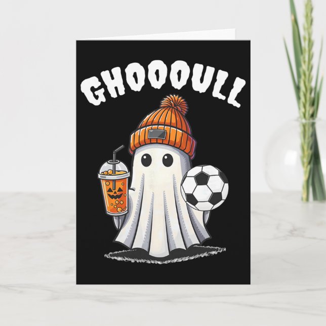 Ghoooal Fotboll Spöke Halloween Rolig Fotboll Hall Kort (Framsida)