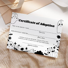 Ghost Adoption Orange Halloween fest-certifikat