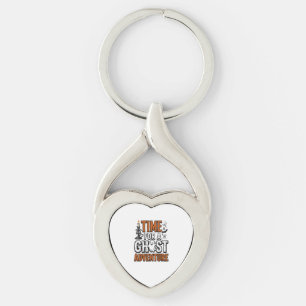 Ghost Adventure Halloween Vintage Typografi Desig Twisted Heart Silverfärgad Nyckelring