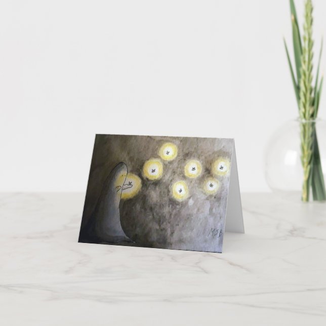Ghost and fireflies card tack kort (Framsida)