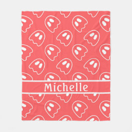 Ghost Ansikte Mönster Coral Fleecefilt