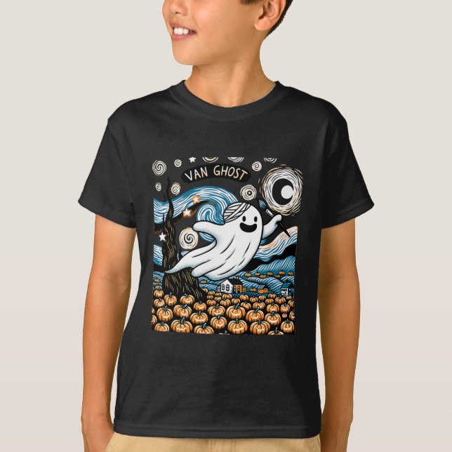 Ghost Art Teacher Halloween 2 T Shirt (Framsida)