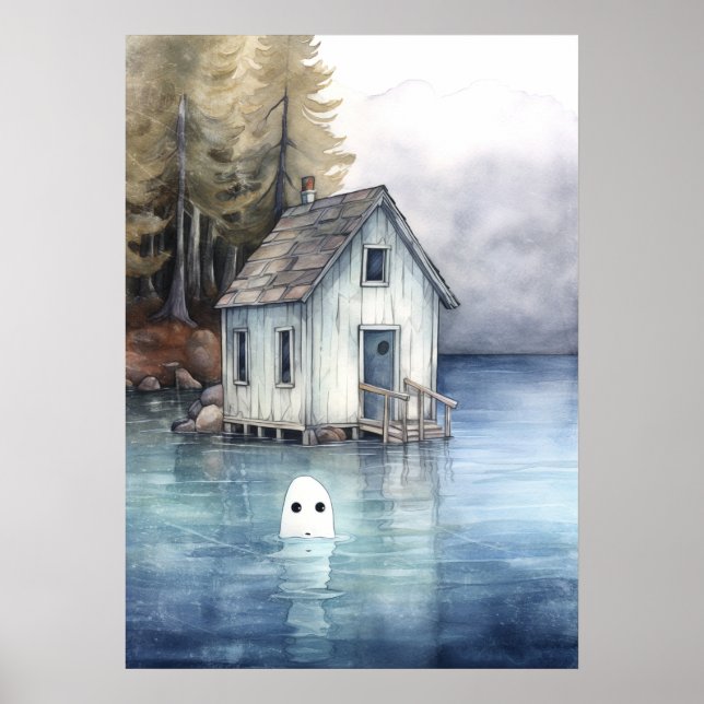 Ghost Art: Tiny House on a Sjö Poster (Framsidan)