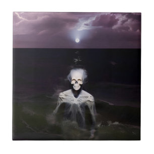Ghost at Sea - Oljemålning Kakelplatta