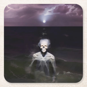 Ghost at Sea - Oljemålning Underlägg Papper Kvadrat