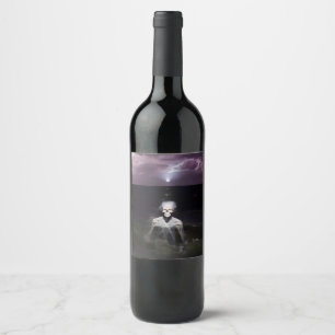 Ghost at Sea - Oljemålning Vinflaska Etikett