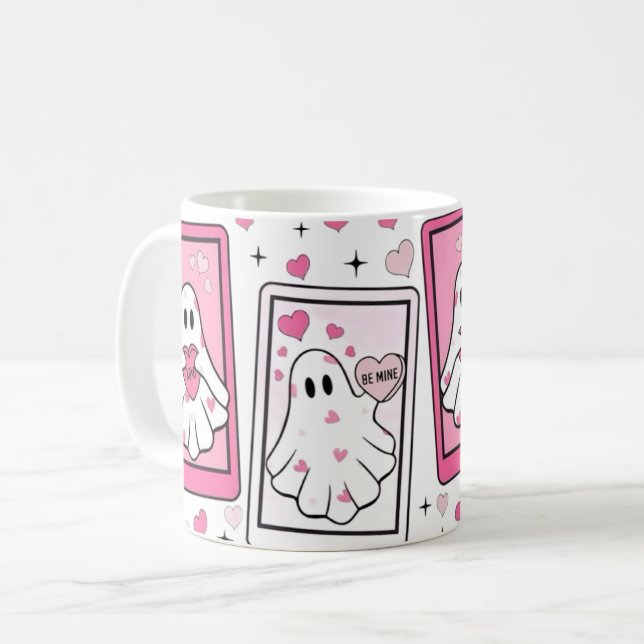 Ghost Bae Mug – Cute Spooky Coffee Cup Kaffemugg (Framsida vänster)