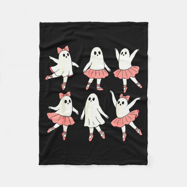 Ghost Ballerina Ballet Dance Teacher Halloween Cos Fleecefilt (Framsidan)