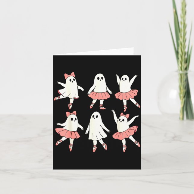 Ghost Ballerina Ballet Dance Teacher Halloween Cos Kort (Framsida)