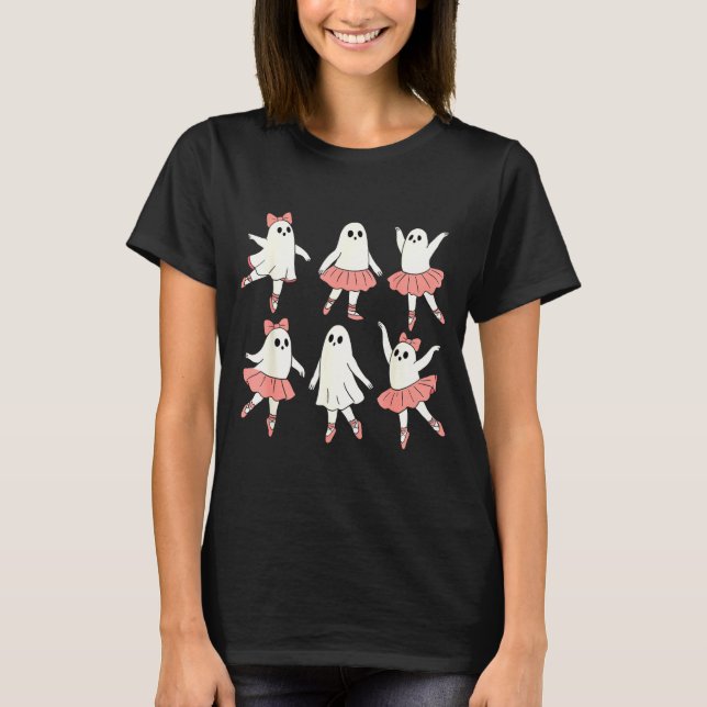 Ghost Ballerina Ballet Dance Teacher Halloween Cos T Shirt (Framsida)