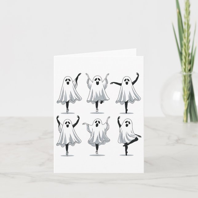 Ghost Ballerinas Halloween Dance Costume Ballet Fa Kort (Framsida)