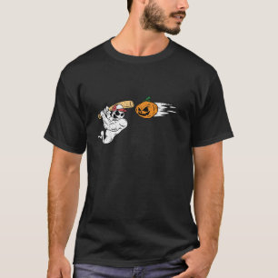 Ghost Baseball Halloween Design Design Funny Pumpk T Shirt
