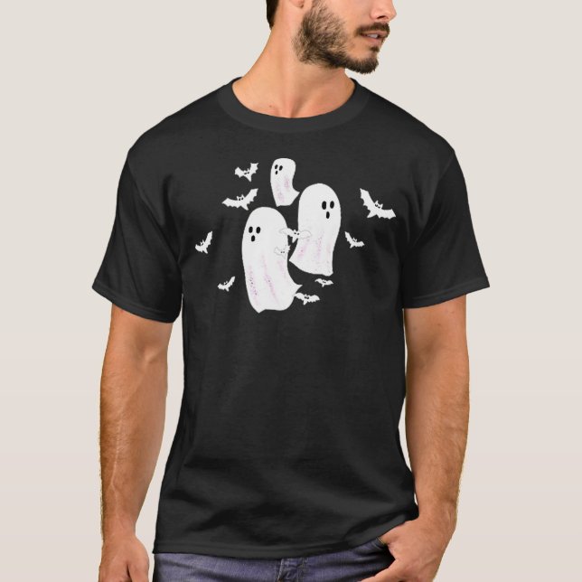 ghost bat halloween t shirt (Framsida)