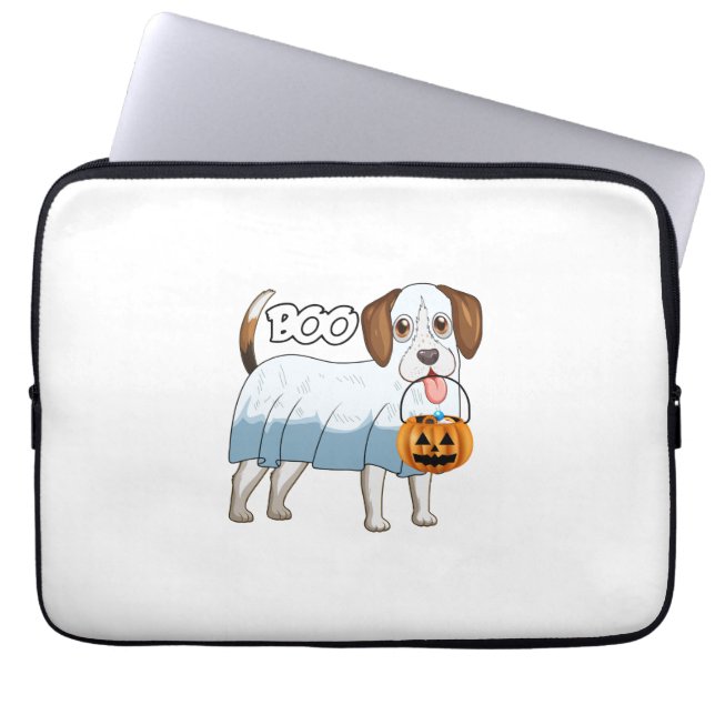 Ghost Beagle Halloween Dog Laptop Fodral (Framsidan)