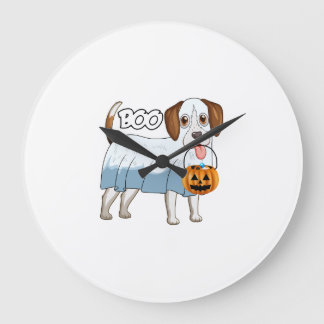 Ghost Beagle Halloween Dog Stor Klocka