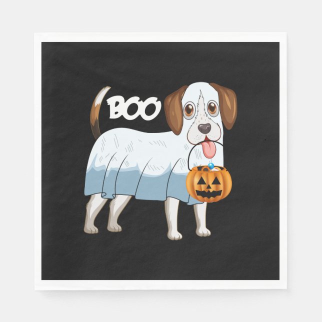 Ghost Beagle Halloween Hund Pappersservett (Framsidan)