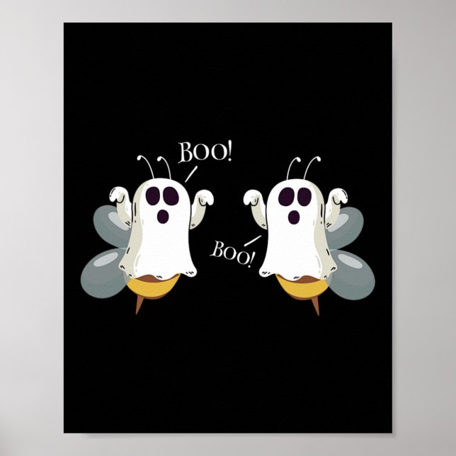 Ghost Bees säger Boo Roligt Halloween Costume Wome Poster (Framsidan)
