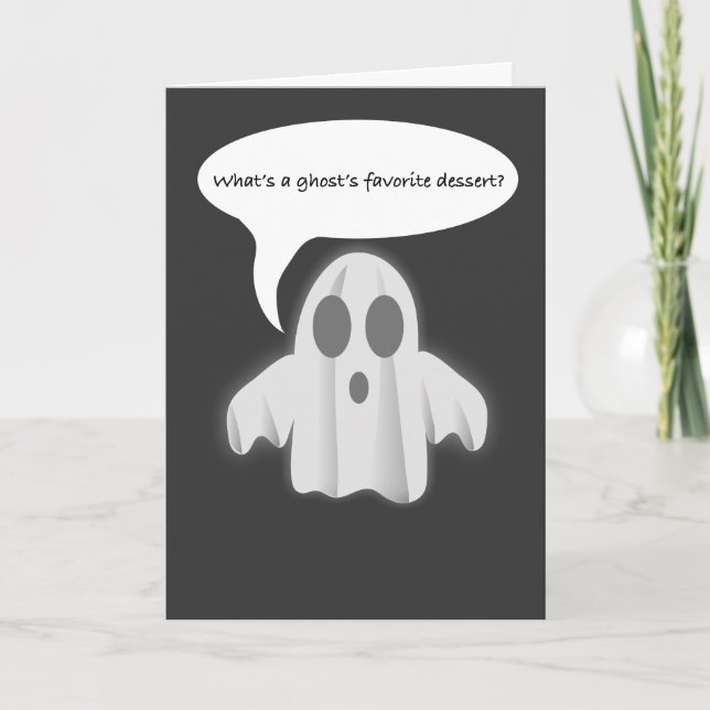 Ghost Birthday Card, Whimsical Ghost Kort (Framsida)