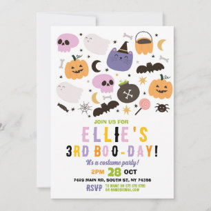 Ghost Birthday Pumpkins Girls Rosa Halloween Inbjudningar