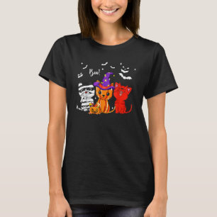 Ghost Black Cat Boo Y'all Pumpkin Halloween Leopar T Shirt