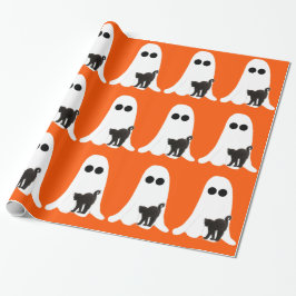 Ghost Black Cat Wrapping Papper Presentpapper