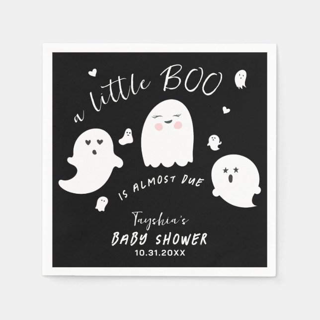 Ghost Boo Gender Neutral Halloween Baby Shower Pappersservett (Framsidan)