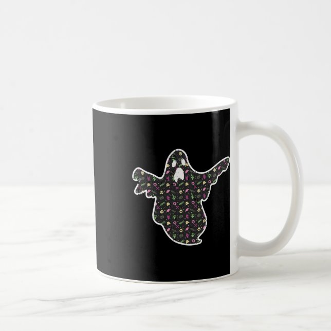 Ghost Boo Grim Reaper Pumpkin Mönster Easy Hallowe Kaffemugg (Höger)