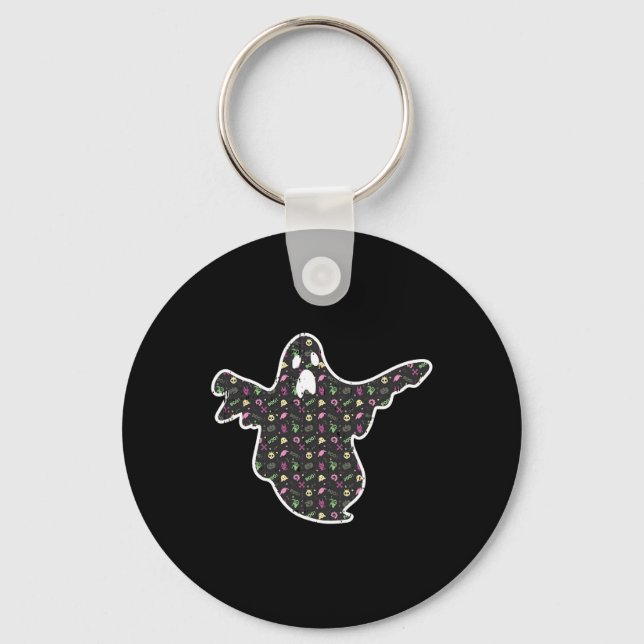 Ghost Boo Grim Reaper Pumpkin Mönster Easy Hallowe Nyckelring (Framsida)