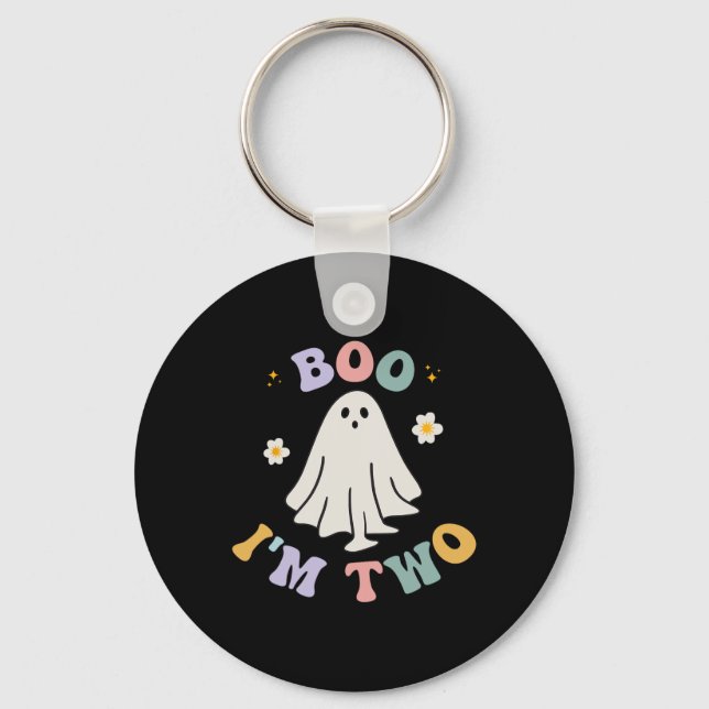 Ghost Boo I är 2 år 2:a födelsedagshuset. Nyckelring (Framsida)