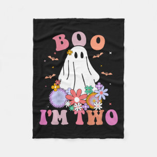 Ghost Boo I är 2 år 2:a födelsedagskorgen Kids Hal Fleecefilt