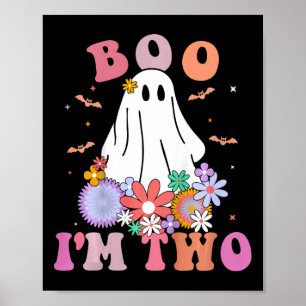 Ghost Boo I är 2 år 2:a födelsedagskorgen Kids Hal Poster