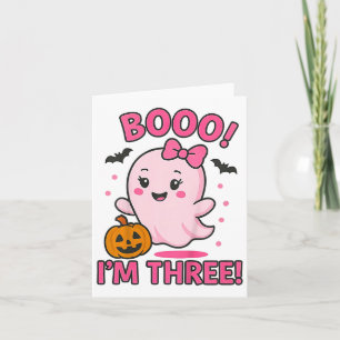Ghost Boo I är tre år 3:e födelsedagen Småbarn Hal Kort