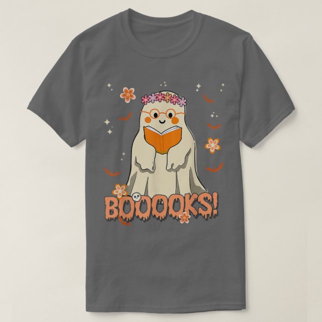 Ghost Boo Read Bokar Bibliotek, Ghost Bok, Reading T Shirt (Design framsida)