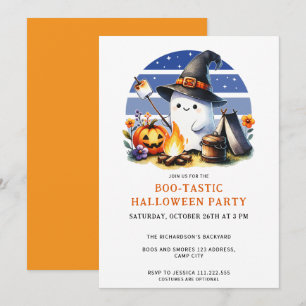 Ghost Boo-Tastic Camping Halloween fest Inbjudningar