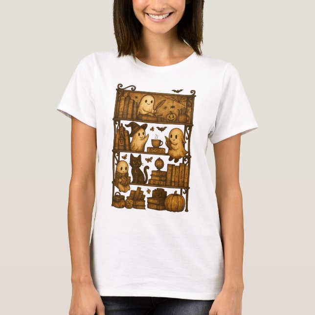 Ghost book nerd png • Ghost books png • Boo ghost  T Shirt (Framsida)