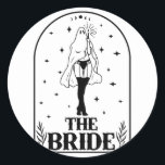 Ghost Bride Coven Witchy Gothic Bröllop Bacheloret Runt Klistermärke<br><div class="desc">Ghost Bride Coven Witchy Gothic Bröllop Bachelorette Party</div>