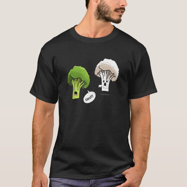 Ghost Brocolli Cauliblomma Vegetabiliska grönsaker T Shirt (Framsida)