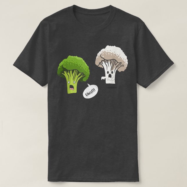 Ghost Brocolli Cauliblomma Vegetabiliska grönsaker T Shirt (Design framsida)