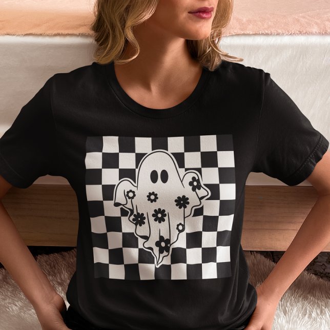 Ghost Buffalo Plaid Retro  T Shirt (Skapare uppladdad)