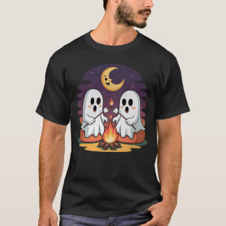 Ghost Campfire Marshmallow Cute Mysigt Halloween T Shirt