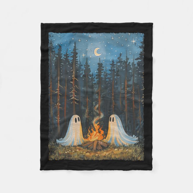 Ghost Camping Älskare Forest Gothic Hallowed Fleecefilt (Framsidan)