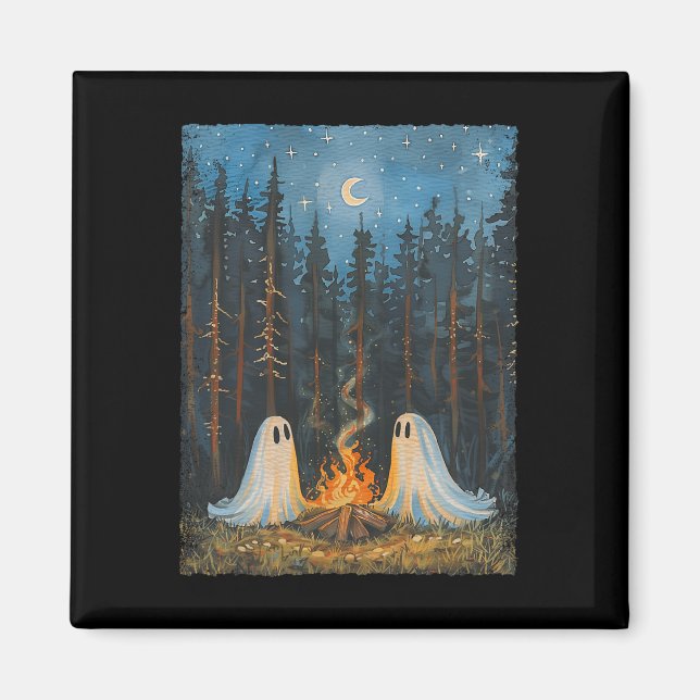 Ghost Camping Älskare Forest Gothic Hallowed Magnet (Framsidan)