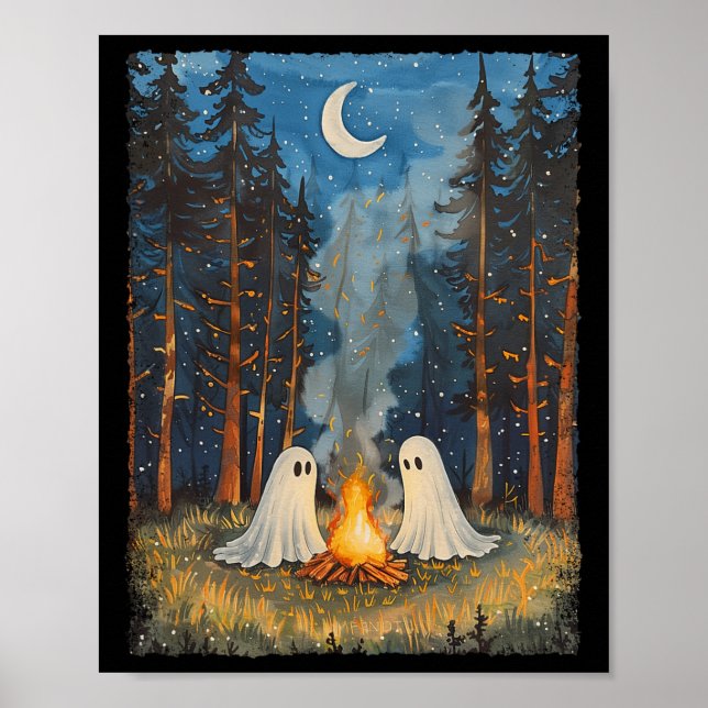 Ghost Camping Älskare Forest Gothic Hallowed Poster (Framsidan)