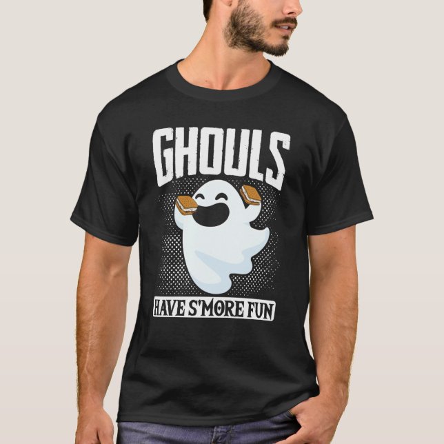 Ghost Camping Halloween Ghouls Have SMore Fun Cost T Shirt (Framsida)