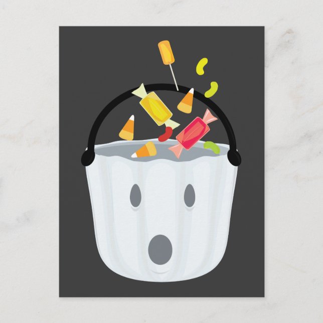 Ghost candy pail vykort (Framsida)